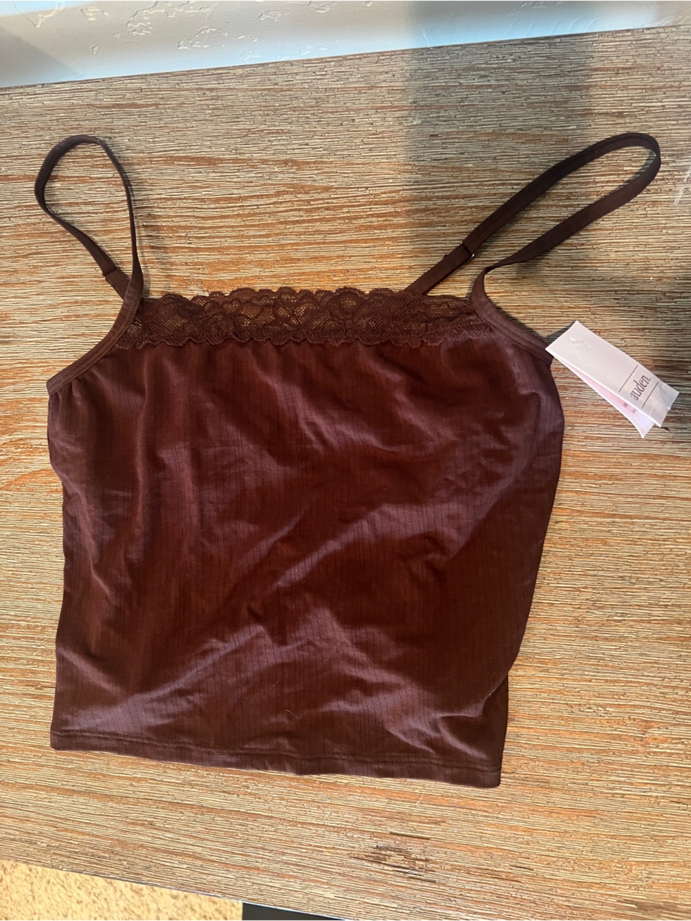 Auden Brown Lace-Trim Bandeau Cami